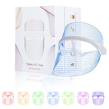 Load image into Gallery viewer, L E D Face Mask Light Therapy, 7 Colors Light Facial Mask for Skin Care, Light Therapy Mask for Facial Rejuvenation, Portable, Rechargeable, Wireless