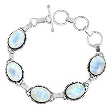 Load image into Gallery viewer, Moonstone Bracelet 925 Silver Overlay Handmade Vintage Style Jewelry for Women Mom Wife