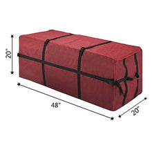 Load image into Gallery viewer, Christmas Tree Storage Bag- For up to 6 FT Artificial Trees- Burgundy Canvas & Binding Straps- Protects Holiday Decorations & Inflatables by Elf Stor
