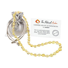 Load image into Gallery viewer, Baltic Amber Necklace for Adults, Genuine Amber Beads, Screw Clasp , Lemon Color Amber (19.7 inch)