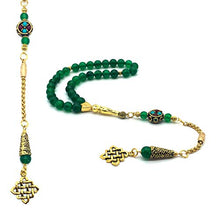 Load image into Gallery viewer, -Orient Collection-Prayer Beads-Worry Beads-Tesbih-Tasbih-Tasbeeh-Misbaha-Masbaha-Subha-Rosary (Green Jade Stone (8 mm-33 Beads))