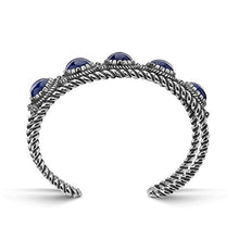Load image into Gallery viewer, American West Sterling Silver Blue Lapis Gemstone 5-Stone Cuff Bracelet Size Medium