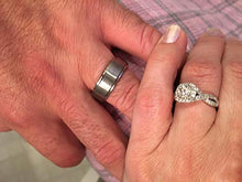 Load image into Gallery viewer, King Will Basic Men's Tungsten Carbide Ring 8mm Polished Beveled Edge Matte Brushed Finish Center Wedding Band(10.5)