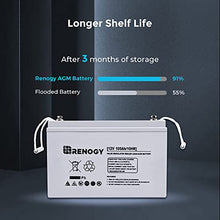 Load image into Gallery viewer, Renogy Deep Cycle AGM Battery 12 Volt 100Ah, 3% Self-Discharge Rate, 2000A Max Discharge Current, Safe Charge Most Home Appliances for RV, Camping, Cabin, Marine and Off-Grid System, Maintenance-Free