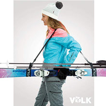 Load image into Gallery viewer, Volk Ski Strap and Pole Carrier - 2 Sets per Pack - Skiing Accessory for Easy Transportation of Your Ski Gear - Feel Comfortable Walking to and from The Mountain - Adjustable Size