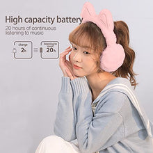 Load image into Gallery viewer, MatureGirl Cute Cat Ear Bluetooth Gaming Headset, Winter Warm Wireless Stereo Gaming Headphones Head-Mounted Ear Cups Earphones Computer Game Over Ear Headphones for Kids Adult (Pink)