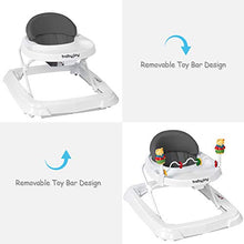 Load image into Gallery viewer, BABY JOY Baby Walker, Foldable Activity Walker Helper with Adjustable Height, Baby Activity Walker with High Back Padded Seat & Bear Toys, Gray
