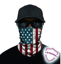 Load image into Gallery viewer, Neck Gaiter Bandana Face Scarf Mask for Men and Women, Anti Dust Sun Protection Summer Cooling Face Cover Breathable Reusable (American Flag-Red)