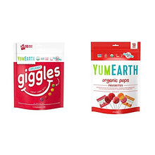 Load image into Gallery viewer, YumEarth Giggles Organic Chewy Candy, Fruit Flavored Snack Packs, Multi, 5 Ounce (Pack of 10) & Organic Lollipops, Assorted Flavors, 50 Count (Packaging May Vary)