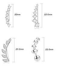 Load image into Gallery viewer, HANPABUM 4 Pairs Ear Cuffs Hoop Climber Earrings Cubic Zirconia Crawler Earrings Stud Ear Climber Jackets