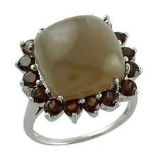 Load image into Gallery viewer, Carillon Certified Chocolate Moonstone Natural Gemstone Cushion Shape Engagement Ring 14K White Gold Jewelry For Women for Men