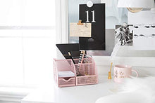 Load image into Gallery viewer, Light Pink Desk Organizer - Cute and Girly Pink Desk Accessories - Office Storage for Girls and Women - Paper Storage and Office Supply Storage - Home Office