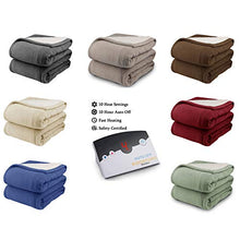 Load image into Gallery viewer, Biddeford 2063-9052140-500 MicroPlush Sherpa Electric Heated Blanket Queen Denim