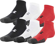 Load image into Gallery viewer, Under Armour Adult Performance Tech Low Cut Socks, Multipairs , Red Assorted (6-Pairs) , Medium