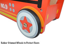Load image into Gallery viewer, Pidoko Kids Ride On Fire Truck - Wooden Push and Pull Walker Cart - Balance Wagon Toy for Toddlers Boys & Girls age 18 Months and up