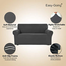 Load image into Gallery viewer, Easy-Going Stretch Sofa Slipcover 1-Piece Couch Sofa Cover Furniture Protector Soft with Elastic Bottom for Kids, Spandex Jacquard Fabric Small Checks(Sofa,Dark Gray)
