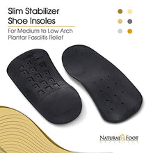 Load image into Gallery viewer, Natural Foot Orthotics Slim Stabilizer for Low to Flat Arches – Arch Support Shoe Insoles/Inserts for Plantar Fasciitis Relief | Good for Feet, Legs, Back, Heel & Joint Pain | Made in USA