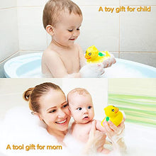 Load image into Gallery viewer, Baby Bath Thermometer Floating Toy, BabyElf Rubber Duck Thermometer for Infants, Water and Room Safty Thermometer for Bathtub Bath Pool, with Temperature Warning, 2 Extra Duck Toys