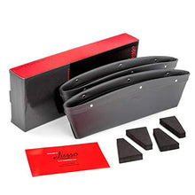 Load image into Gallery viewer, Lusso Gear 2 in 1 Car Seat Gap Organizer - Universal Fit, Storage Pockets Adjust, 2 Set Car Seat Crevice Storage Box, Helps Reduce Distracted Driving & Holds Phone, Money, Cards, Keys, Remote