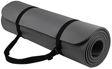 Load image into Gallery viewer, BalanceFrom BFGY-AP6GY Go Yoga All Purpose Anti-Tear Exercise Yoga Mat with Carrying Strap, Gray, One Size