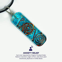 Load image into Gallery viewer, Orgone Pendant with Aquamarine Crystal and Healing Stones for Emf Protection - Healing Crystals Chakra Necklace - Crystal Jewelry for Women - Chakra Stones Based Crystal Pendant Necklace for Men