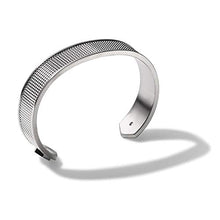 Load image into Gallery viewer, Bulova Mens Precisionist Medium Stainless Steel Knurled Texture Cuff Bracelet (Model J96B007M), Silver-Tone