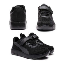 Load image into Gallery viewer, DREAM PAIRS Boys Girls School Sneaker Athletic Tennis Running Shoes Black Dark Grey Size 1 Little Kid Zoom-k