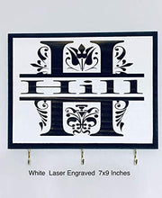 Load image into Gallery viewer, Personalized Monogram Key Holder with Couple's name and Established Year. Wedding Gift - Anniversary Gift - Couple's Gift. Laser Engraved Gift.