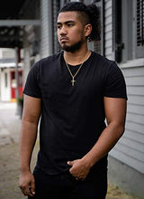 Load image into Gallery viewer, 14K Gold Rope Chain Cross Pendant Necklace for Men, Women, Teens Thin for charms w/Real Strong Solid Clasp Miami Cuban Link Style (20)