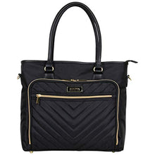 Load image into Gallery viewer, Kenneth Cole Reaction Chelsea Quilted Chevron 15" Laptop & Tablet Business Tote With Removeable Shoulder Strap, Black