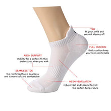Load image into Gallery viewer, CelerSport Low Cut Athletic Running Socks Cotton Ankle Socks for Men and Women (6 Pairs), Large, White