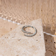 Load image into Gallery viewer, PAVOI 14K Gold Plated Cubic Zirconia Open Twist Eternity Band White Gold for Women Size 6