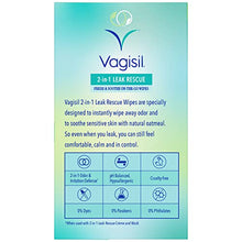 Load image into Gallery viewer, Vagisil 2-in-1 Leak Rescue Intimate Feminine Wipes for Women, Gynecologist Tested & Hypoallergenic, 12 ct (Pack of 3)
