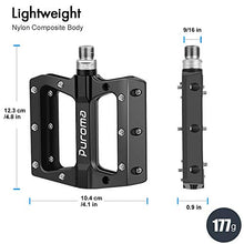 Load image into Gallery viewer, Puroma Mountain Bike Pedal Nylon Fiber Non-Slip 9/16 Inch Bicycle Platform Flat Pedals for Road Mountain BMX MTB Bike (Black)