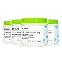 Load image into Gallery viewer, Amazon Brand - Solimo Ultra Moisturizing Skin Cream for Dry & Sensitive Skin, Dermatologist Tested, Fragrance Free, 16 Ounce (Pack of 4)