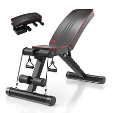 Load image into Gallery viewer, Yoleo Adjustable Weight Bench - Utility Weight Benches for Full Body Workout, Foldable Flat/Incline/Decline FID Bench Press for Home Gym