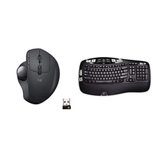 Load image into Gallery viewer, Logitech MX Ergo Wireless Trackball Mouse – Adjustable Ergonomic Design (Bluetooth or USB), Graphite & K350 2.4Ghz Wireless Keyboard
