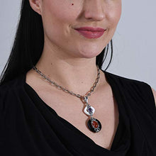 Load image into Gallery viewer, Carolyn Pollack Sterling Silver White and Black Agate, Pink Rhodochrosite and Blue Lace Agate Gemstone Pendant Enhancer