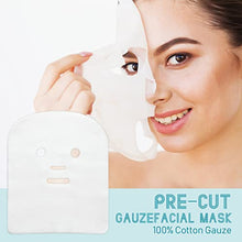 Load image into Gallery viewer, 150 Pieces Pre-cut Gauze Facial Cotton Beauty Gauze Skin Care Face for Facial Spa, High Frequency (10 x 12 Inch, Rectangle Face Style)