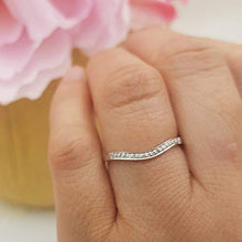 Load image into Gallery viewer, Dazzlingrock Collection 0.10 Carat (ctw) Round White Diamond Ladies Wedding Guard Band Ring 1/10 CT, Sterling Silver, Size 7