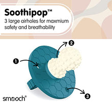 Load image into Gallery viewer, SMOOCH Pacifier Teething Toys for Babies 6-12 Months - Silicone Baby Teether Toy - Soothe Infant Sore Gums - Soft & Safe Hands-Free Freezable Teething Relief - Honeycomb Bubble Bump (Blue)