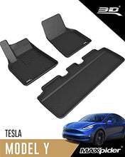 Load image into Gallery viewer, 3D MAXpider All-Weather Floor Mats for Tesla Model Y 2021-2022 Custom Fit Floor Liners, Kagu Series (1st & 2nd Row)