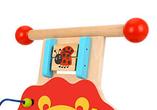 Load image into Gallery viewer, Pidoko Kids Lion Baby Walker Cart with Wheels - Wooden Activity Center Push and Pull Toy - for 1 Year Old and Up