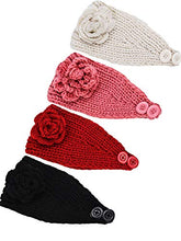 Load image into Gallery viewer, 4 Pieces Chunky Knit Headbands Winter Braided Headband Ear Warmer Crochet Head Wraps for Women Girls (Color set 7)