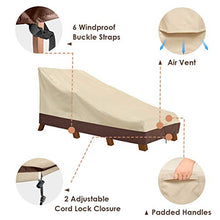 Load image into Gallery viewer, Vailge Waterproof Patio Chaise Lounge Cover, 600D Heavy Duty Outdoor Lounge Chair Covers,UV Resistant Patio Furniture Covers, Large, Beige & Brown