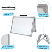 Load image into Gallery viewer, Small Dry Erase White Board,16X12Inches Portable Double-Sided Magnetic Foldable Desktop Whiteboard Easel for Kids&Home,Classroom,Office-White