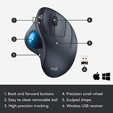 Load image into Gallery viewer, Logitech M570 Wireless Trackball Mouse – Ergonomic Design with Sculpted Right-Hand Shape, Compatible with Apple Mac and Microsoft Windows Computers, USB Unifying Receiver, Dark Gray