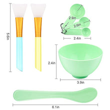 Load image into Gallery viewer, Aivwis Face Mask Mixing Bowl Set, DIY Facemask Mixing Tool Sets, Include Facial Mask Mixing Bowl Stick Spatula Silicone Cream Mask Brushes, Pack of 7 (Green)
