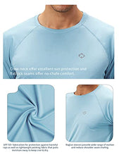 Load image into Gallery viewer, NAVISKIN Men's Sun Protection UPF 50+ UV Outdoor Long Sleeve Shirts Powder Blue Size M