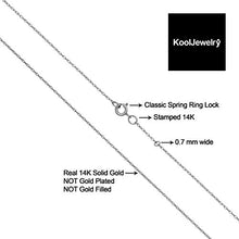Load image into Gallery viewer, KoolJewelry Solid 14k White Gold THIN Rope Chain Necklace (0.7 mm, 20 inch)
